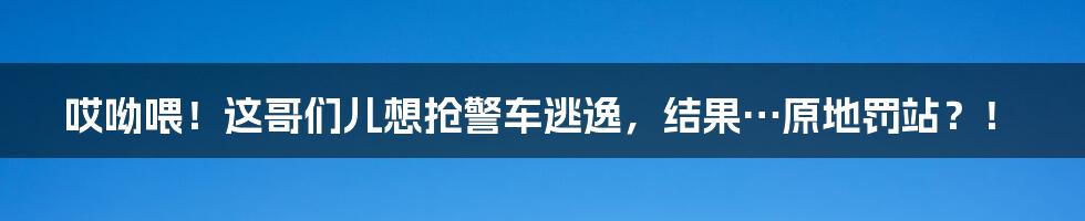 哎呦喂！这哥们儿想抢警车逃逸，结果…原地罚站？！