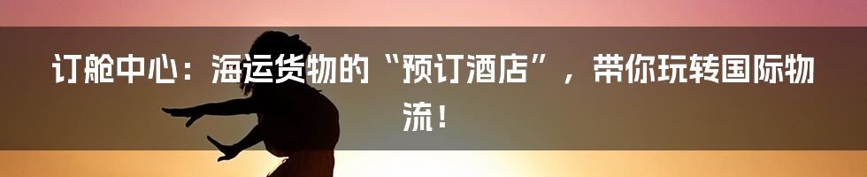 订舱中心:海运货物的“预订酒店”,带你玩转国际物流!