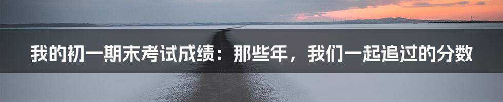 我的初一期末考试成绩：那些年，我们一起追过的分数