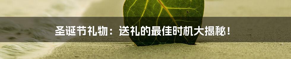圣诞节礼物：送礼的最佳时机大揭秘！