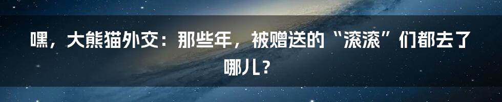 嘿，大熊猫外交：那些年，被赠送的“滚滚”们都去了哪儿？