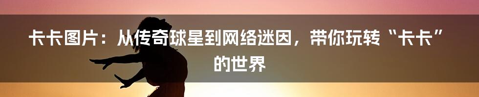 卡卡图片:从传奇球星到网络迷因,带你玩转“卡卡”的世界