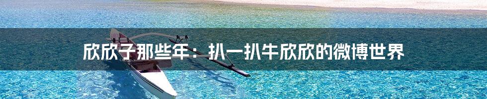 欣欣子那些年:扒一扒牛欣欣的微博世界