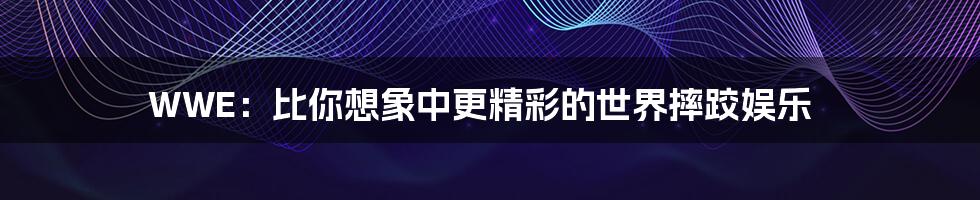 WWE：比你想象中更精彩的世界摔跤娱乐