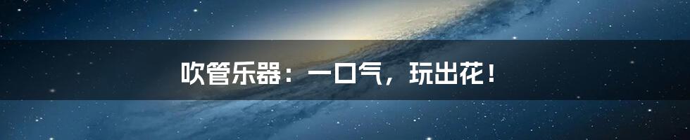 吹管乐器:一口气,玩出花!