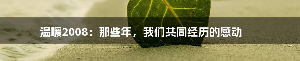 温暖2008：那些年，我们共同经历的感动