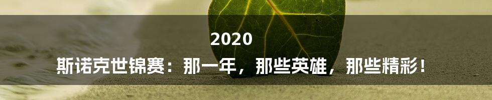 2020 斯诺克世锦赛:那一年,那些英雄,那些精彩!