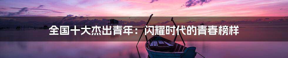全国十大杰出青年:闪耀时代的青春榜样