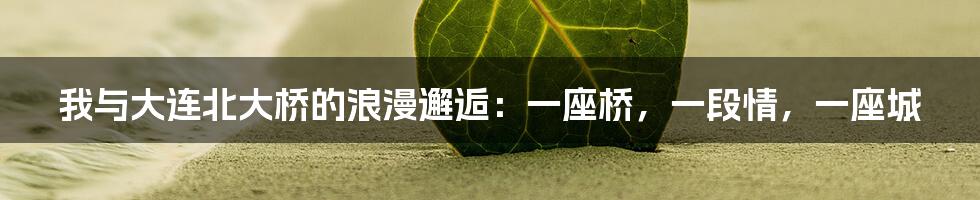 我与大连北大桥的浪漫邂逅：一座桥，一段情，一座城