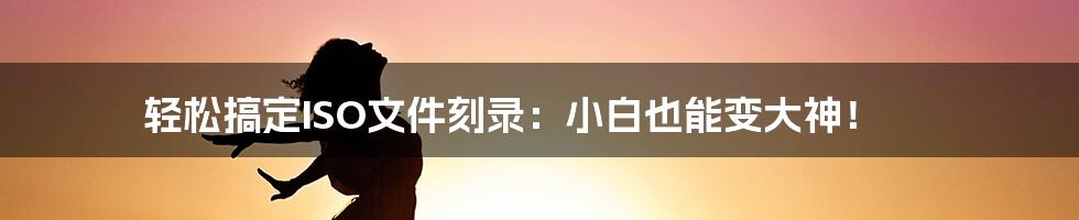 轻松搞定ISO文件刻录：小白也能变大神！