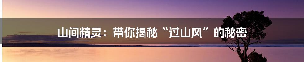 山间精灵:带你揭秘“过山风”的秘密