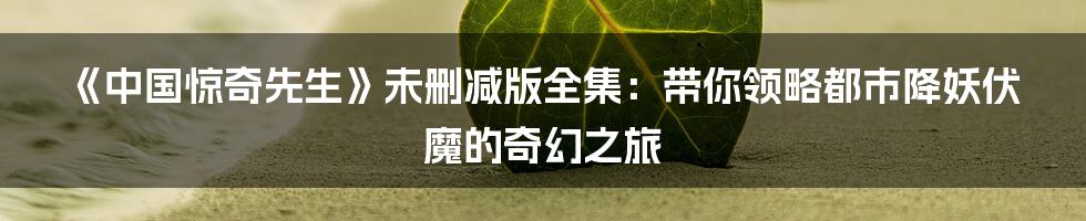 《中国惊奇先生》未删减版全集：带你领略都市降妖伏魔的奇幻之旅