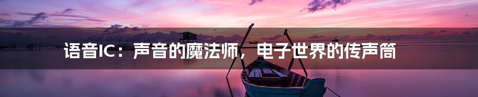 语音IC：声音的魔法师，电子世界的传声筒