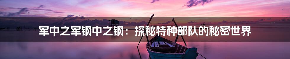 军中之军钢中之钢:探秘特种部队的秘密世界