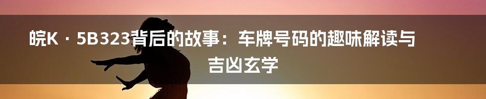 皖K·5B323背后的故事:车牌号码的趣味解读与吉凶玄学