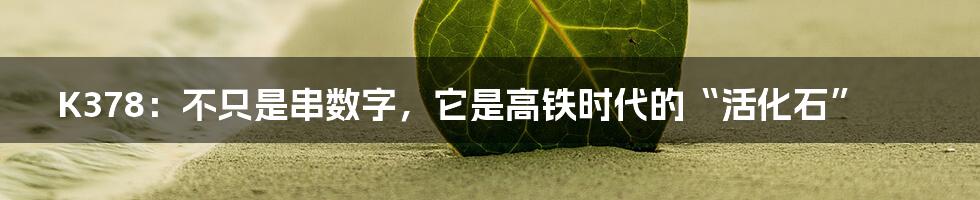 K378:不只是串数字,它是高铁时代的“活化石”