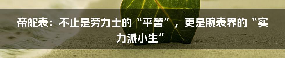 帝舵表:不止是劳力士的“平替”,更是腕表界的“实力派小生”