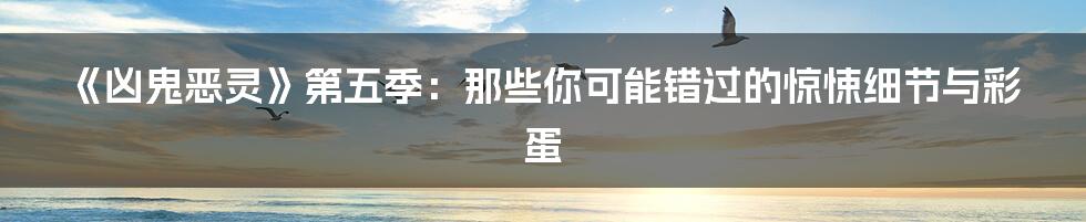 《凶鬼恶灵》第五季：那些你可能错过的惊悚细节与彩蛋