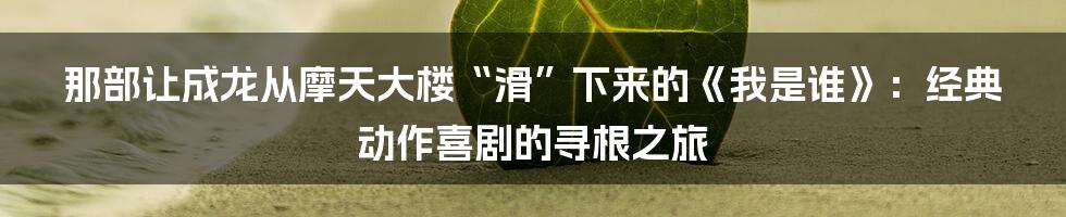 那部让成龙从摩天大楼“滑”下来的《我是谁》：经典动作喜剧的寻根之旅