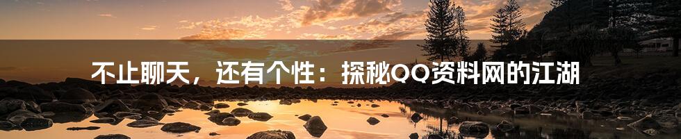 不止聊天，还有个性：探秘QQ资料网的江湖