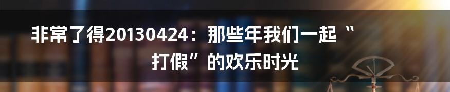 非常了得20130424:那些年我们一起“打假”的欢乐时光