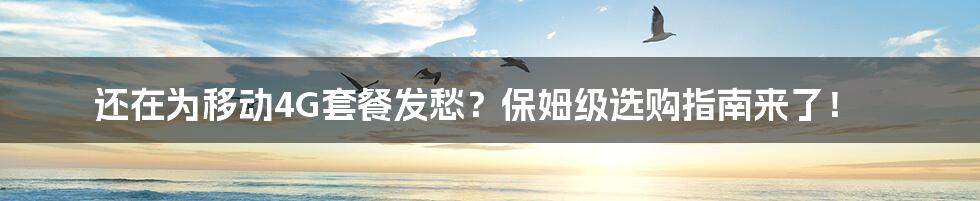 还在为移动4G套餐发愁？保姆级选购指南来了！