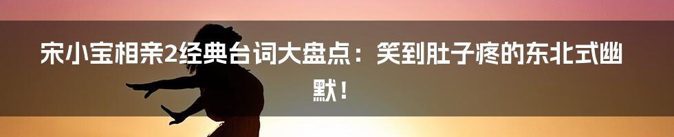 宋小宝相亲2经典台词大盘点:笑到肚子疼的东北式幽默!