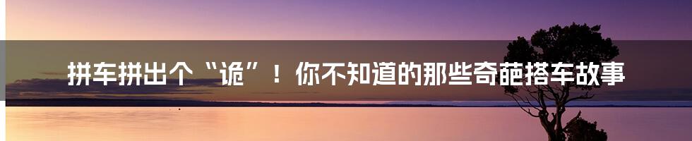 拼车拼出个“诡”!你不知道的那些奇葩搭车故事