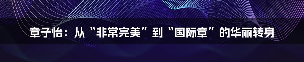 章子怡:从“非常完美”到“国际章”的华丽转身