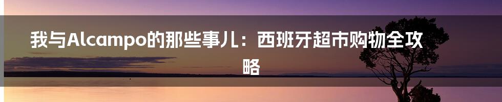 我与Alcampo的那些事儿：西班牙超市购物全攻略