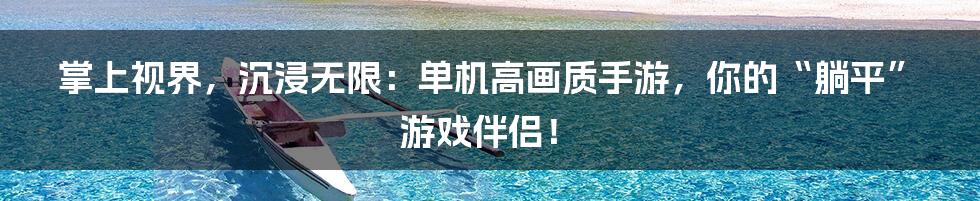掌上视界，沉浸无限：单机高画质手游，你的“躺平”游戏伴侣！
