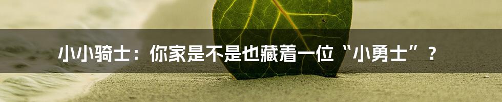 小小骑士:你家是不是也藏着一位“小勇士”?