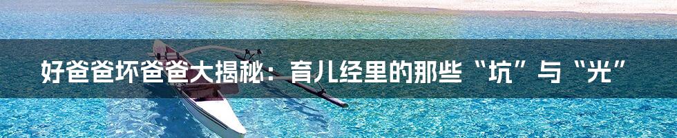 好爸爸坏爸爸大揭秘:育儿经里的那些“坑”与“光”