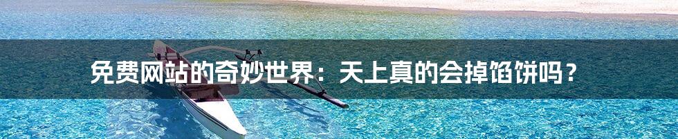 免费网站的奇妙世界：天上真的会掉馅饼吗？