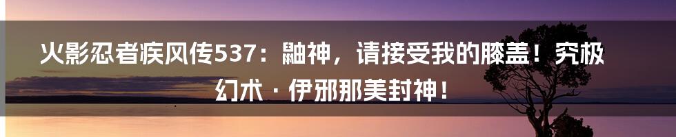 火影忍者疾风传537:鼬神,请接受我的膝盖!究极幻术·伊邪那美封神!