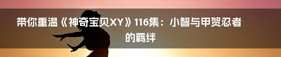 带你重温《神奇宝贝XY》116集：小智与甲贺忍者的羁绊
