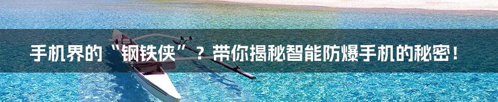 手机界的“钢铁侠”?带你揭秘智能防爆手机的秘密!