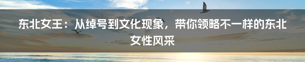 东北女王:从绰号到文化现象,带你领略不一样的东北女性风采