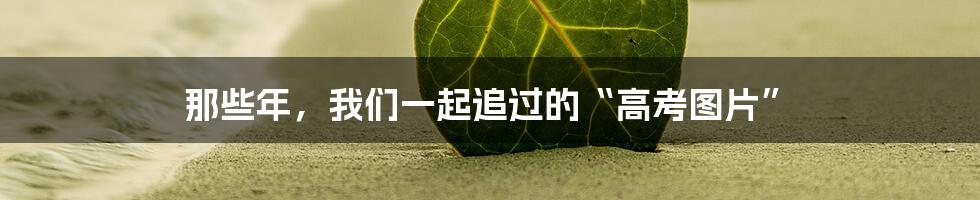那些年,我们一起追过的“高考图片”