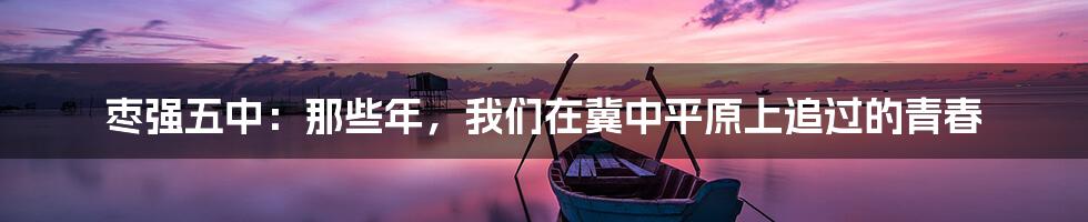 枣强五中:那些年,我们在冀中平原上追过的青春