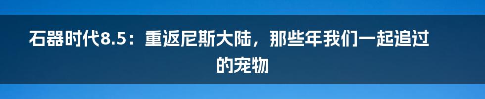 石器时代8.5:重返尼斯大陆,那些年我们一起追过的宠物
