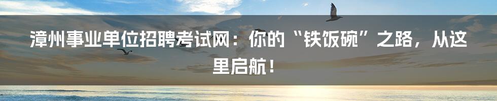 漳州事业单位招聘考试网：你的“铁饭碗”之路，从这里启航！