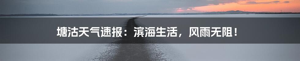 塘沽天气速报:滨海生活,风雨无阻!
