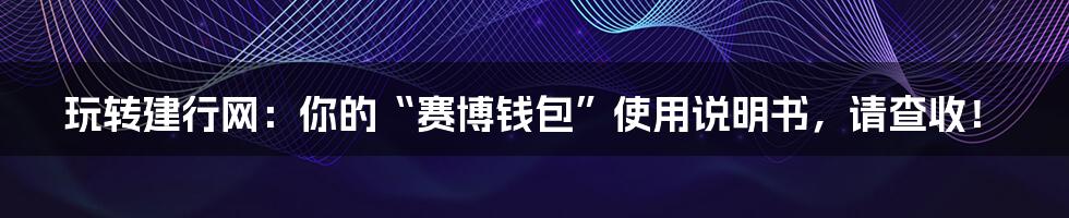 玩转建行网:你的“赛博钱包”使用说明书,请查收!