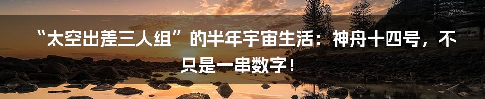 “太空出差三人组”的半年宇宙生活:神舟十四号,不只是一串数字!