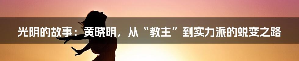 光阴的故事:黄晓明,从“教主”到实力派的蜕变之路