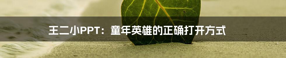 王二小PPT：童年英雄的正确打开方式