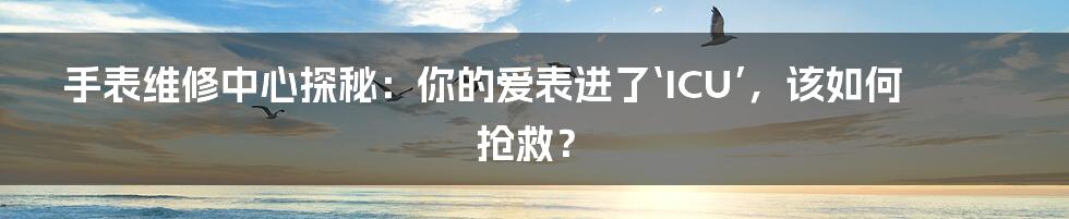 手表维修中心探秘：你的爱表进了‘ICU’，该如何抢救？