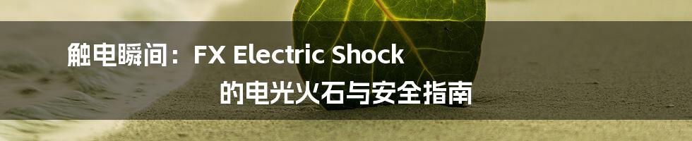 触电瞬间：FX Electric Shock 的电光火石与安全指南