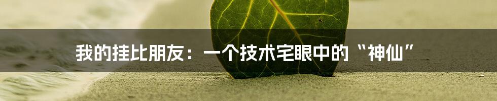 我的挂比朋友:一个技术宅眼中的“神仙”